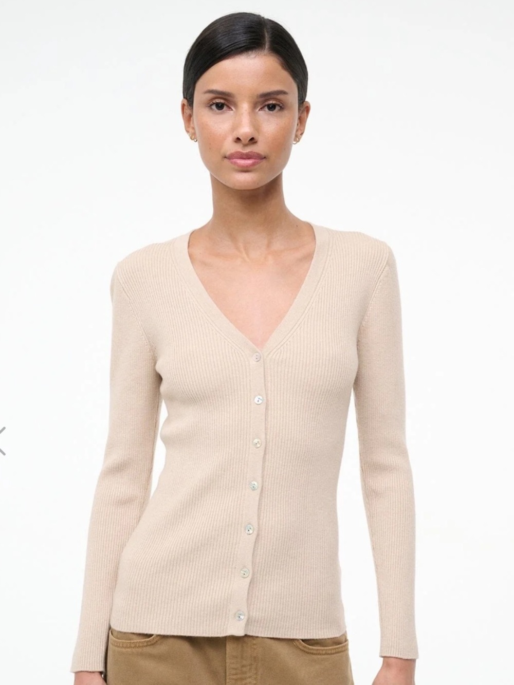 STAUD CARGO SWEATER FAWN size small NWT
